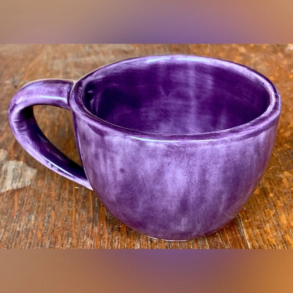 Vtg Discontinued Pottery Barn SAUSALITO Fig Purple Glazed Earthenware Mug